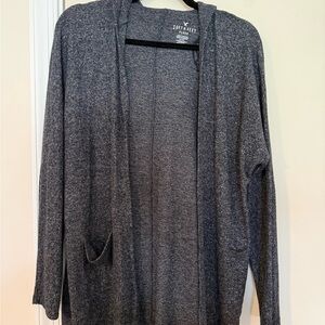SOFT & SEXY Charcoal Hooded Open-Front Cardigan